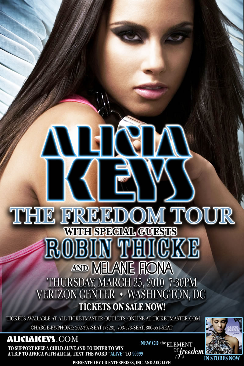 ALICIA KEYS - The Freedom Tour - March 25th at Verizon Center